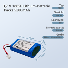 3,7 V 18650 Lithium-Batterie Packs 5200mAh akku XH-2.54 PH2.0 SM 2P Stecker Angeln LED Licht Bluetooth Lautsprecher