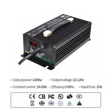 1200W 16s 48v 58.4v 20A Batterie ladegerät für Lifepo4 Batterie Akku