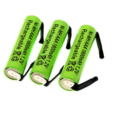 2pc Ni-mh 1,2 V AAA Akku Zelle, 1800mah, mit Solder Tabs für Braun Elektrische Rasierer, rasiermesser, Zahnbürste