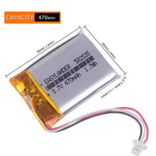 2pcs 582535 602535 3,7V 470mAh Lithium-Polymer-Akku, passend für SP5 Papago DVR MiVue 366 368 358 358P 658P HP F210 HP F310