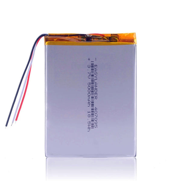 3.7V 407095 5000mAh Lithium Ionen Akku Tablet PC 7 Zoll MP3 MP4 Ersatz 357095 3Linie