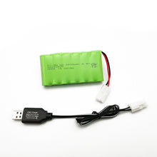 8,4V 2400mAh RC Akku, wiederaufladbarer NI-MH AA Akkupack mit USB Ladekabel und KET 2P Stecker, für ferngesteuertes